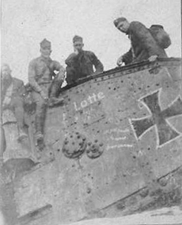 германский танк захваченный - Первая мировая война