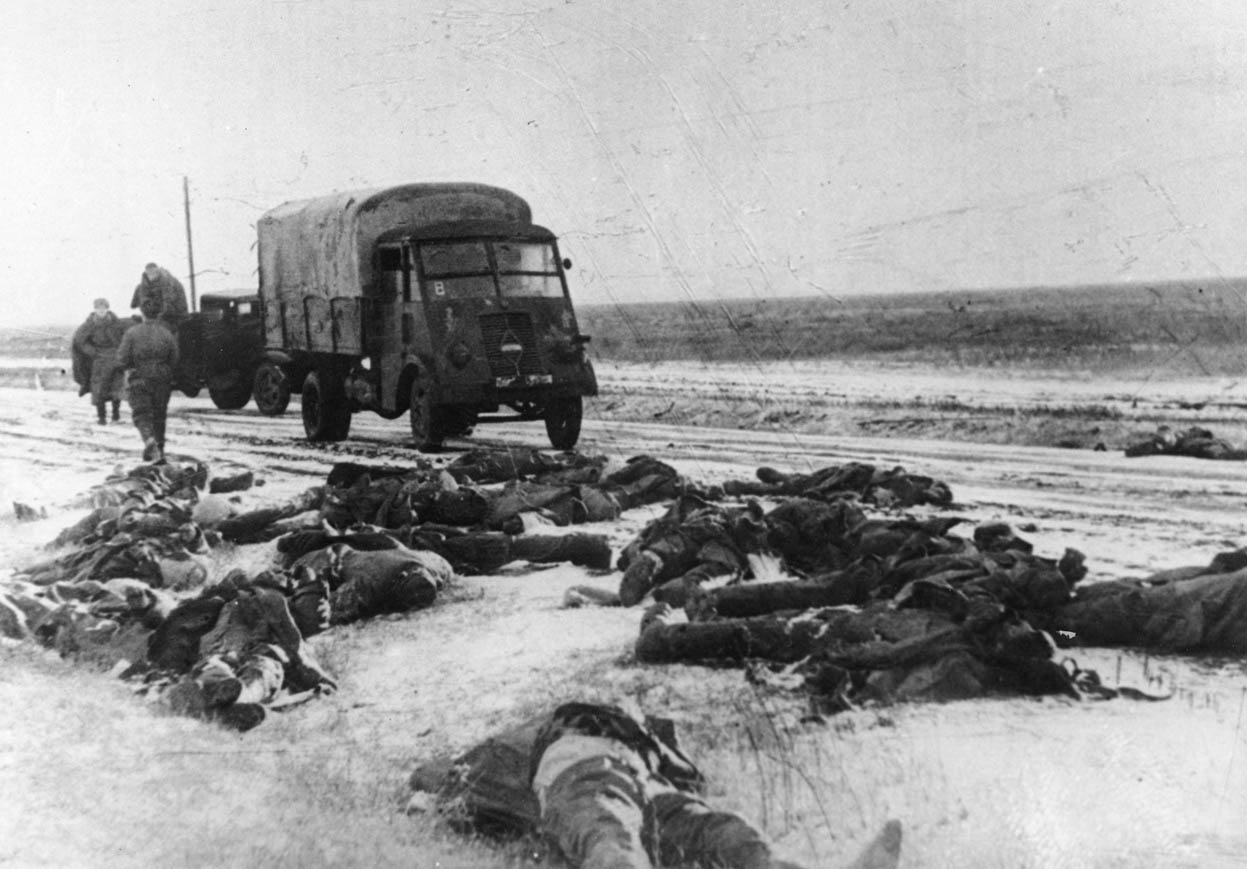 Убитые немцы вдоль дороги, Юго-западнее Сталинграда