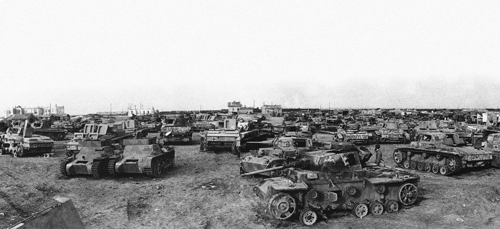 Трофейные немецкие танки юго-западнее Сталинграда