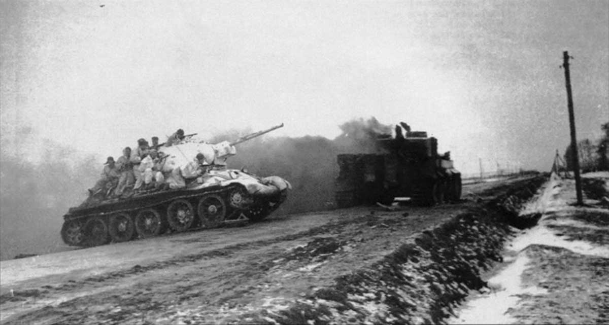 Т-34 с десантом на борту, март 1944, Юго-Восточная Украина