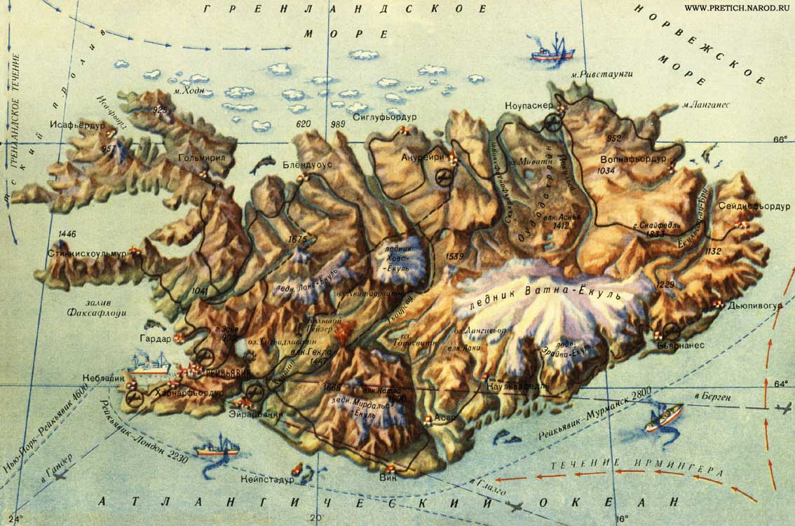 Карта - Исландия