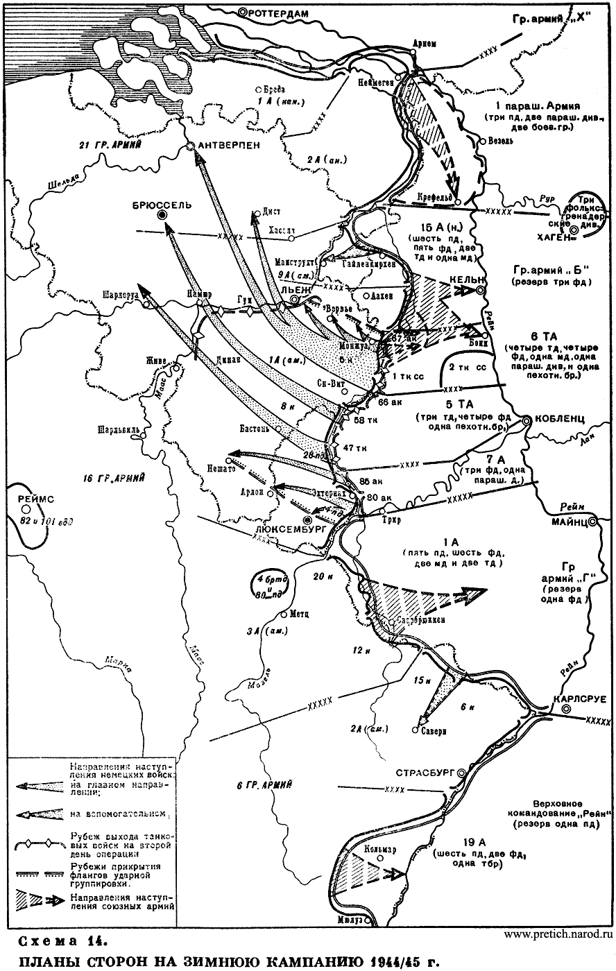 Карта - Планы сторон на зимнюю компанию 1944/1945 гг.