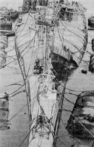 Подъем линейного корабля "Новороссийск"  Бывший итальянский линкор Джулио Чезаре