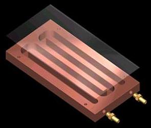 Copper water block made out of 5x2.5x.5 bar