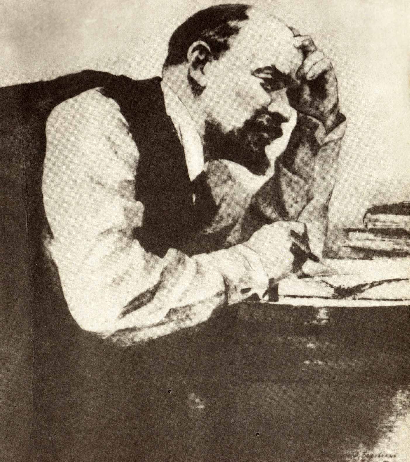 Ленин в октябрьские дни 1917 года - рисунок современника...